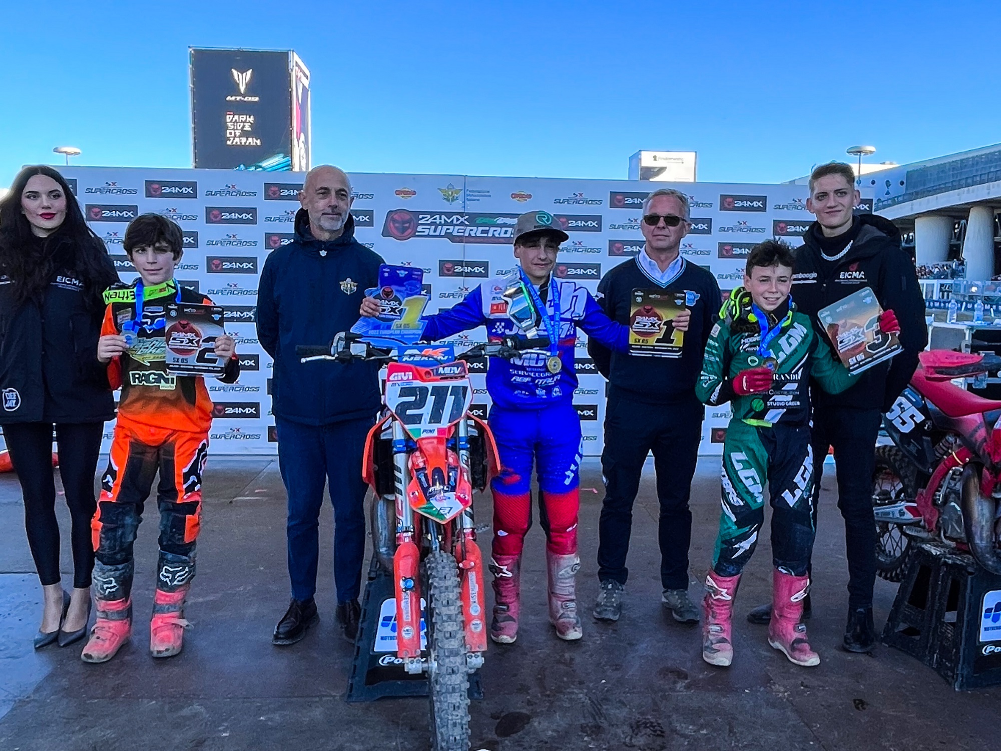 Podio SX Junior al campionato europeo supercross EICMA Motolive 2023