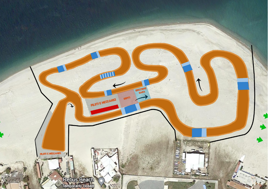 La piantina del tracciato di gara Soverato beach cross 2024