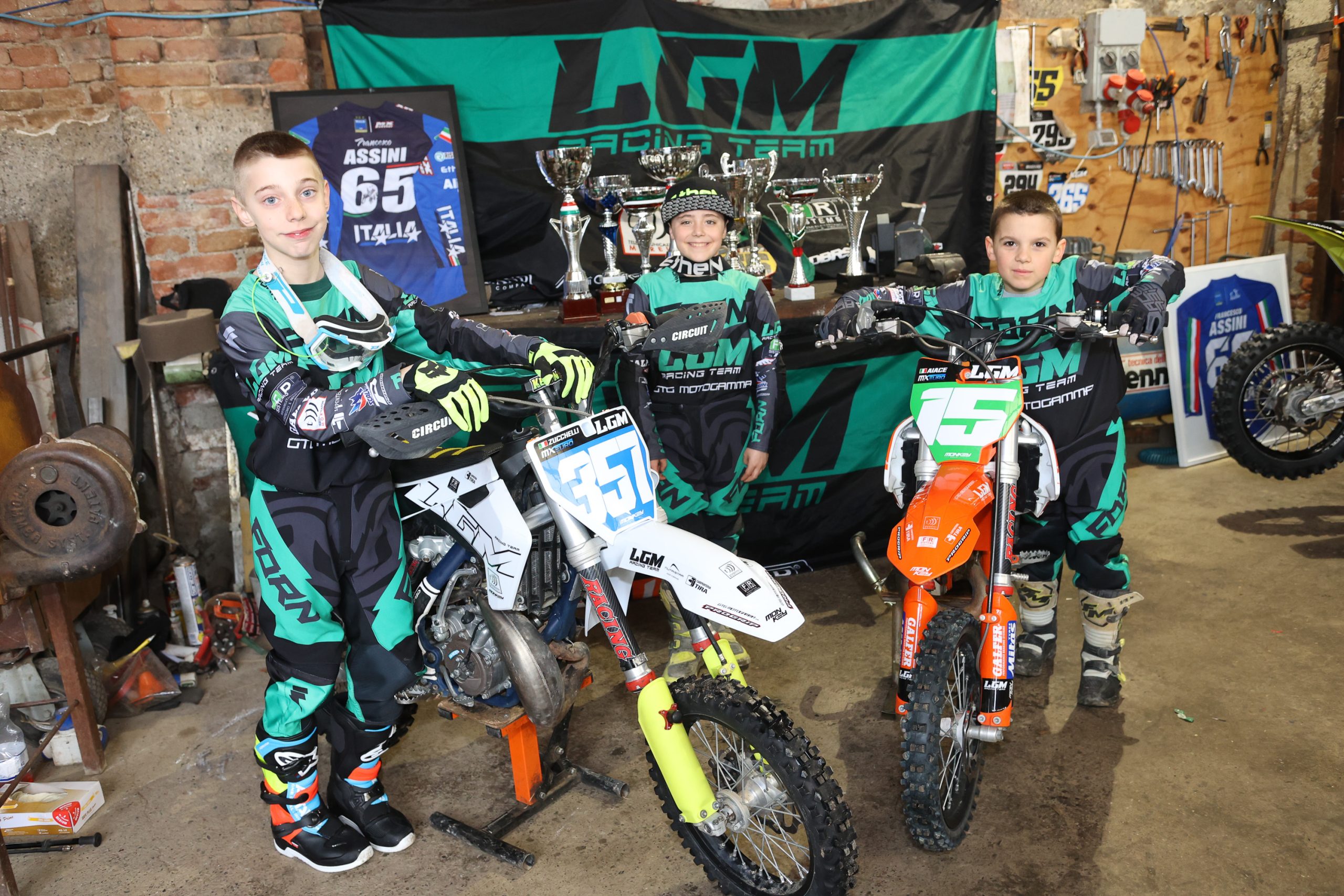 i ragazzi del team LGM categoria 65cc. Debuttanti e Cadetti