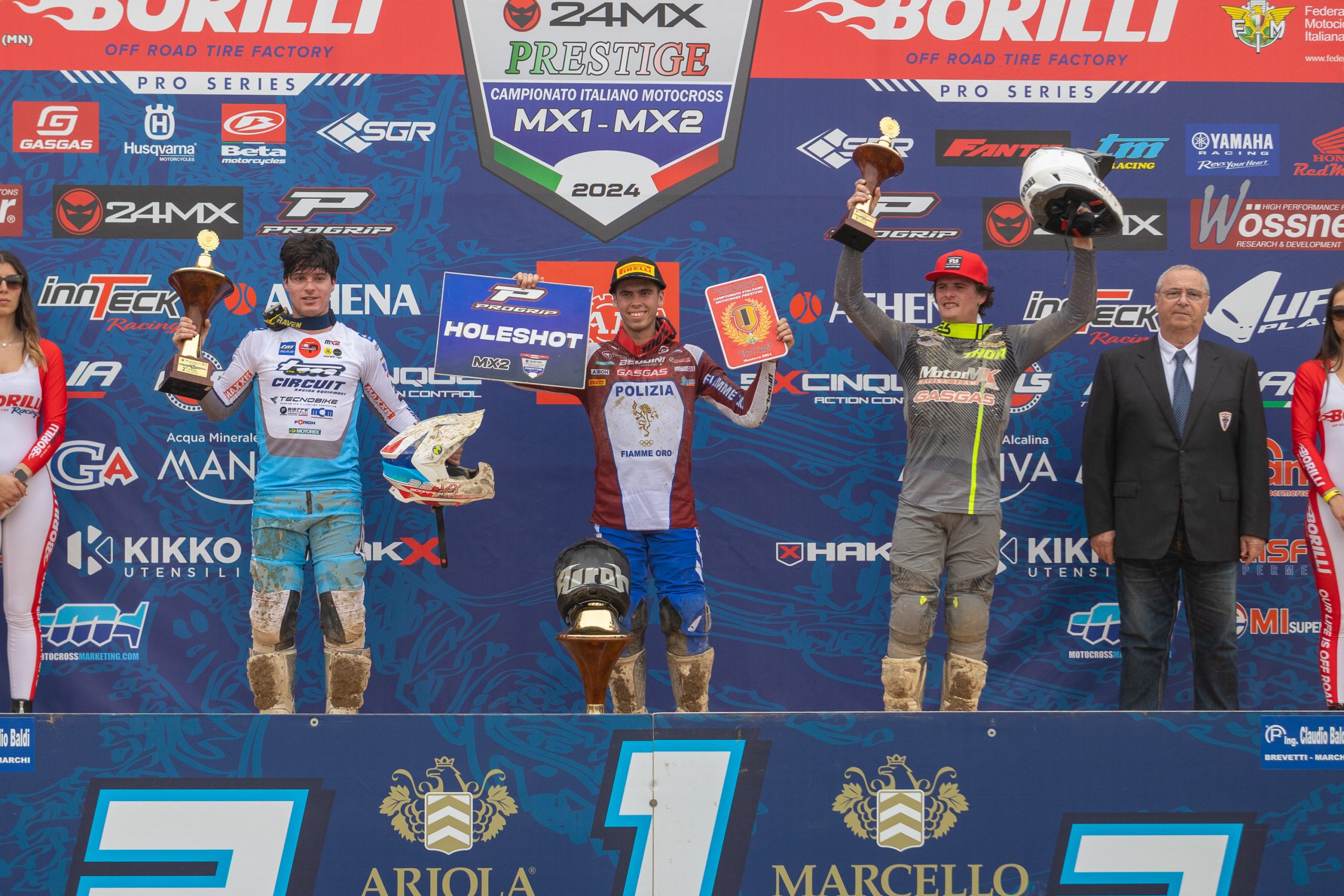 Il podio MX2 Elite a Mantova