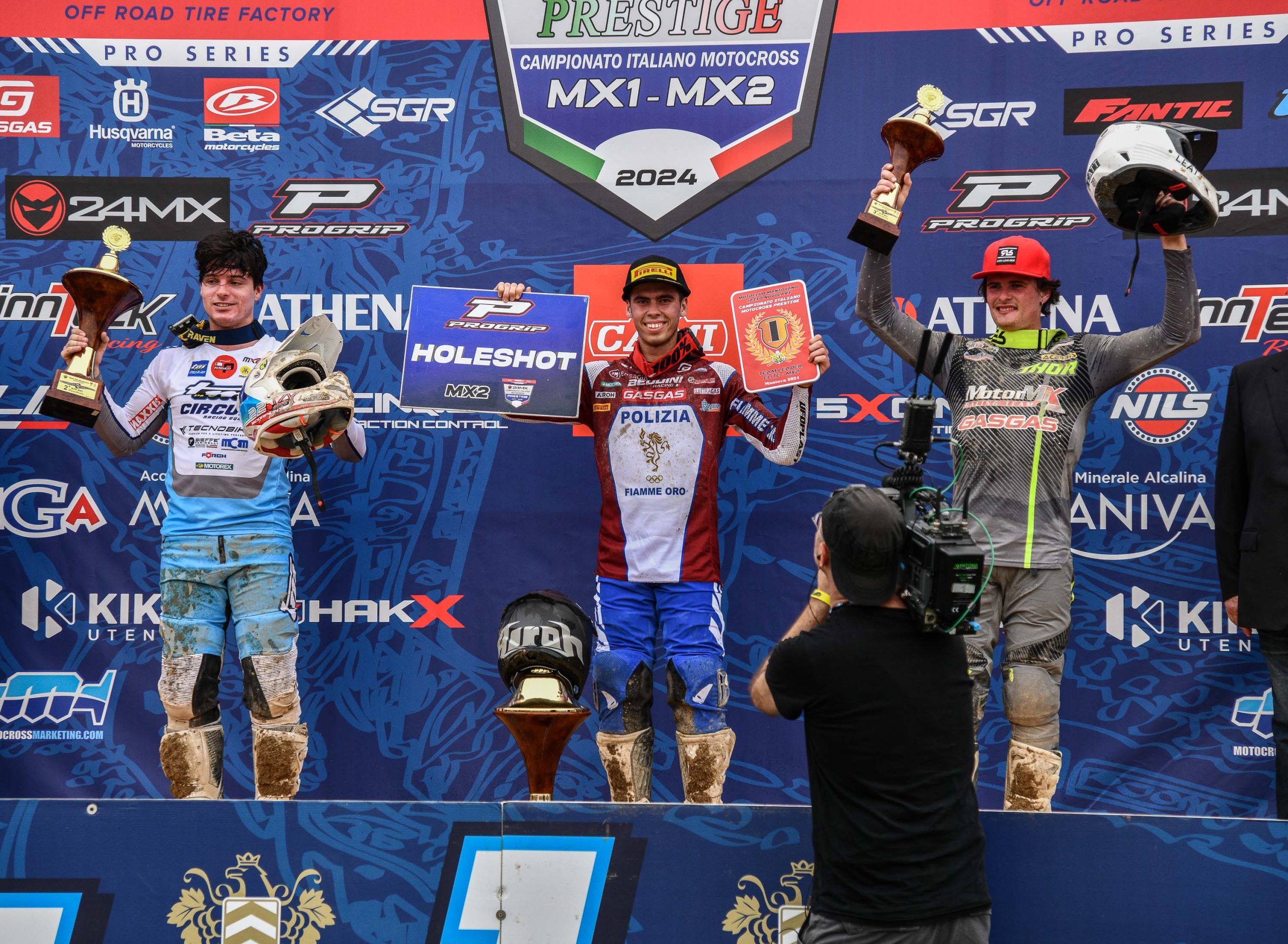 il podio della classe MX2 a Mantova