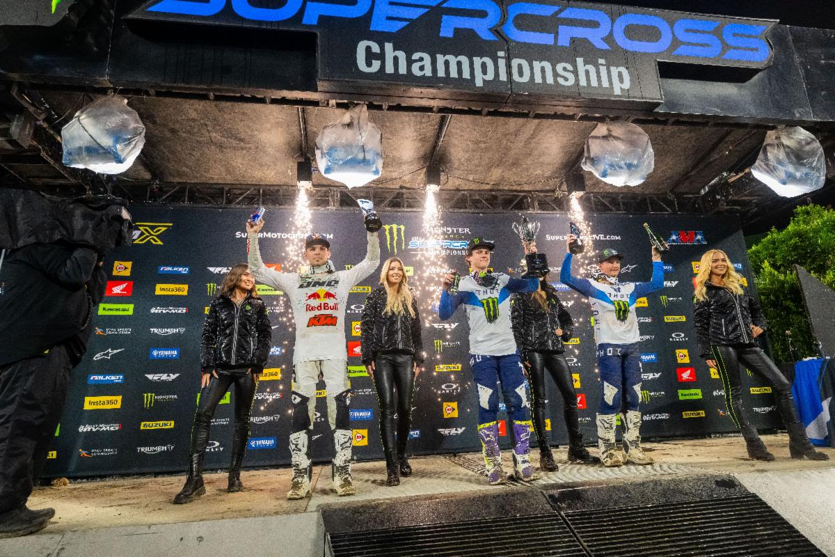 il podio 250SX ad Anaheim 2