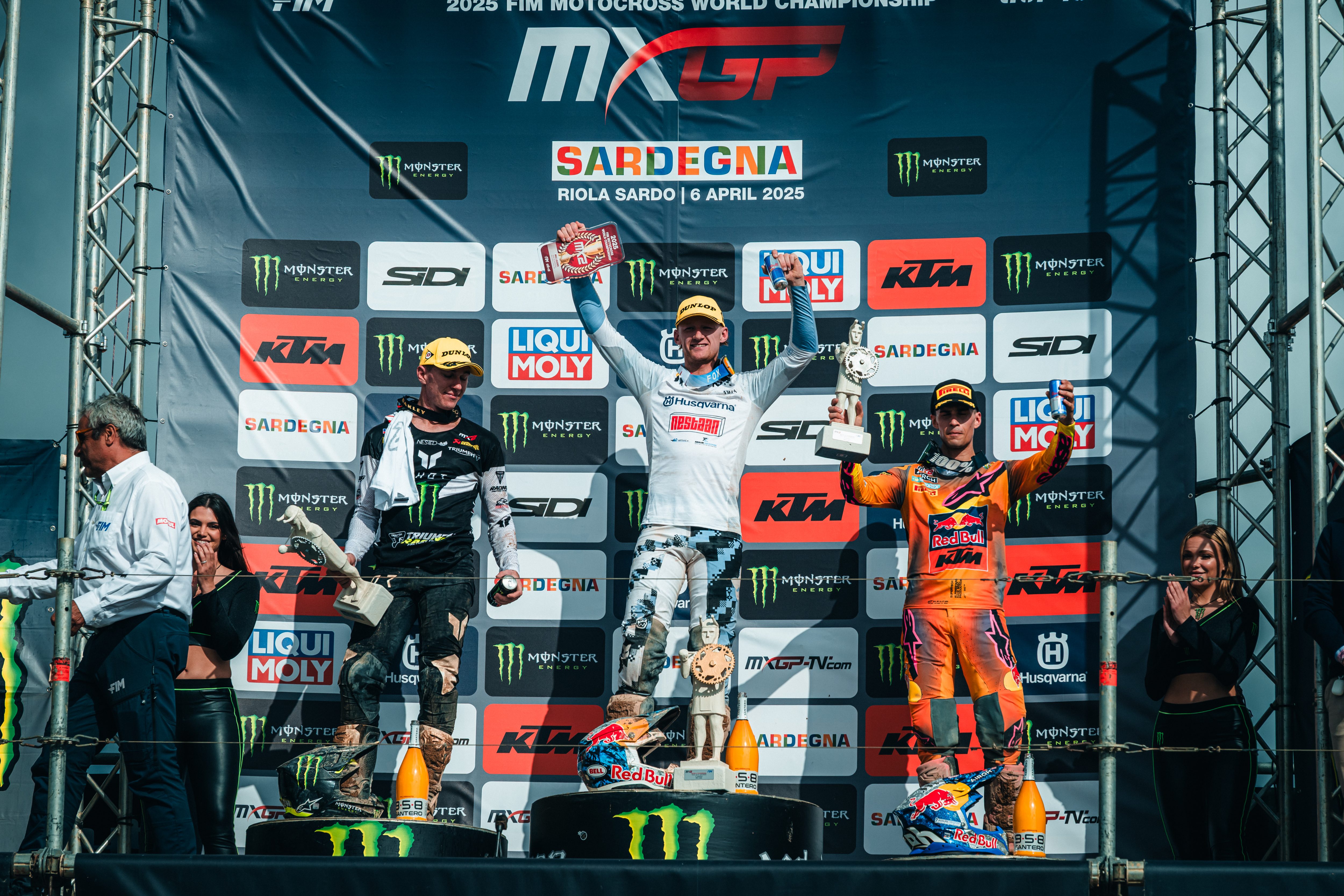 il podio MX2 del GP di Sardegna con Adamo terzo!