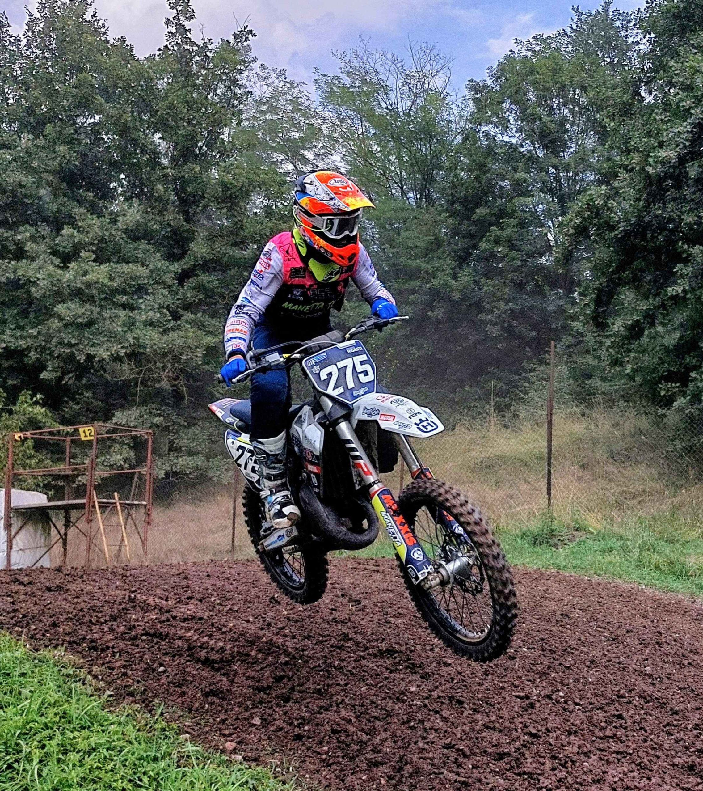 Edo Riganti, in azione nella prima manche di Odolo classe 125