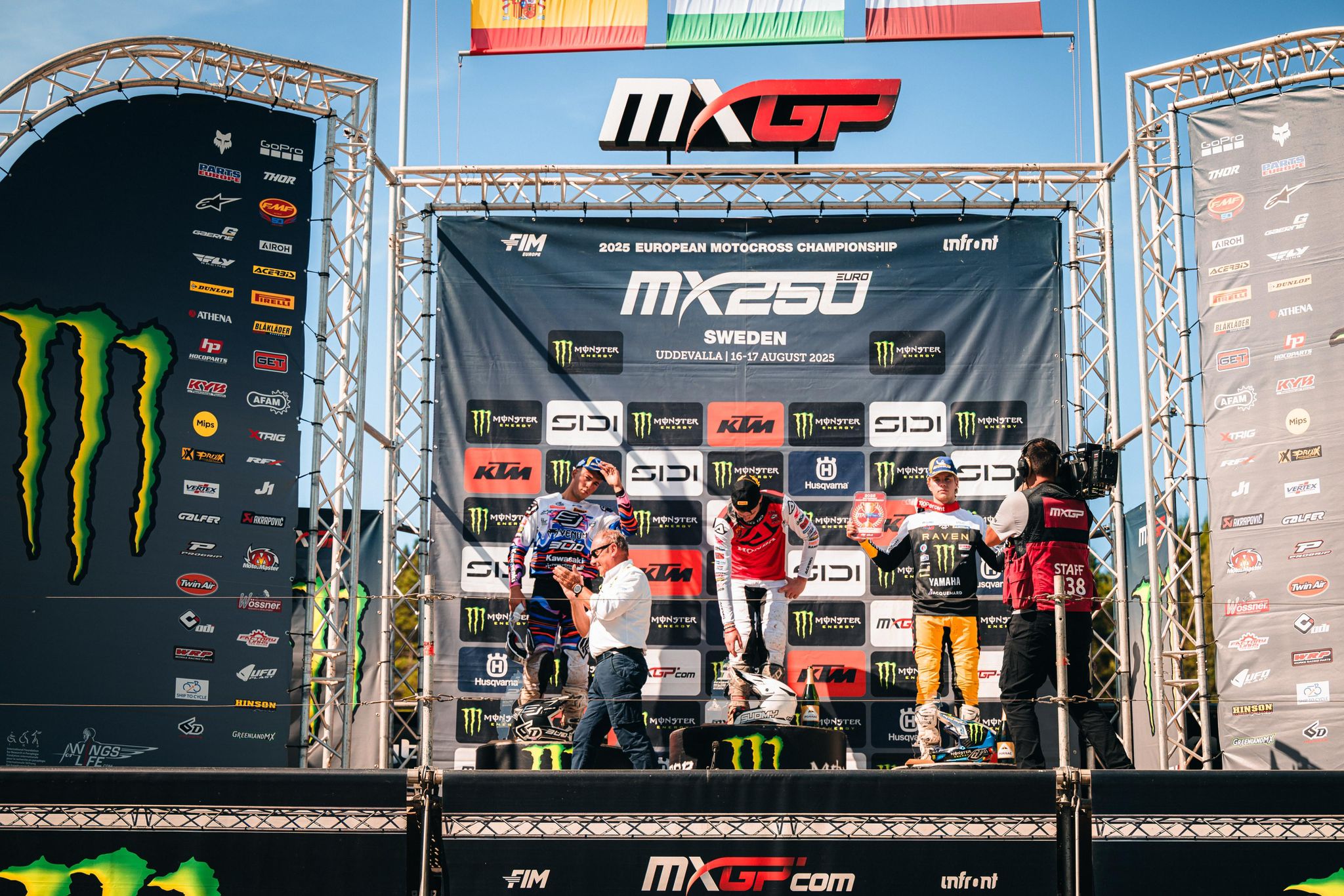 Il podio EMX250 del GP di Svezia 