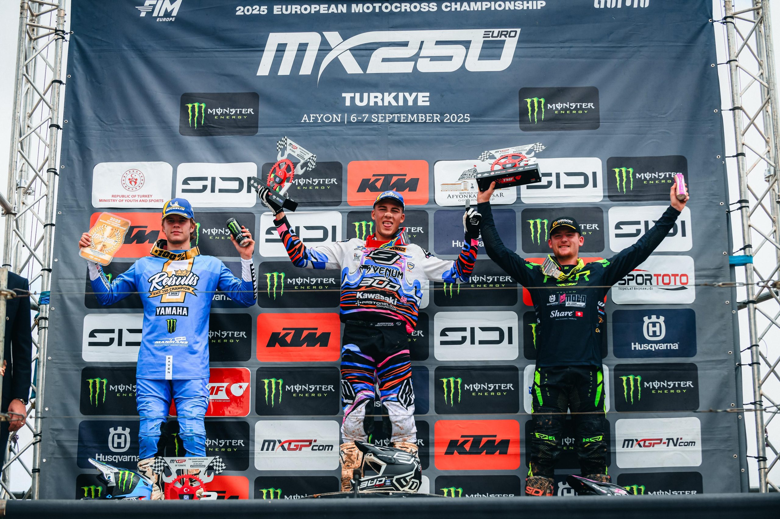 il podio del GP di Turchia EMX250