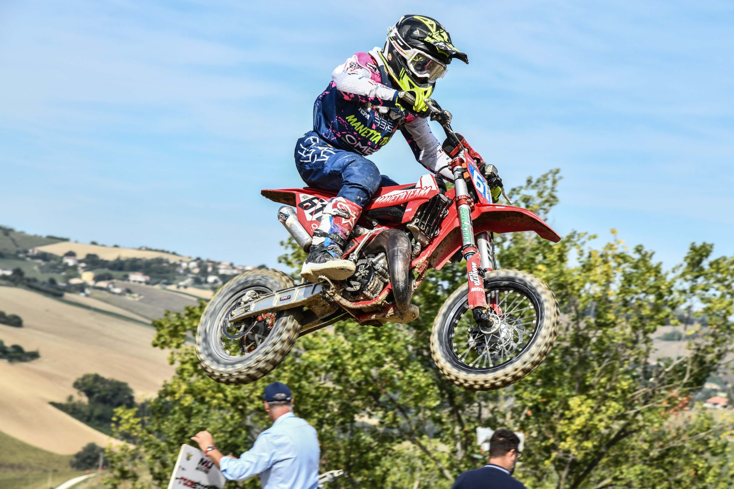 Mattia Vertua in azione ottimo terzo tra i Cadetti 65