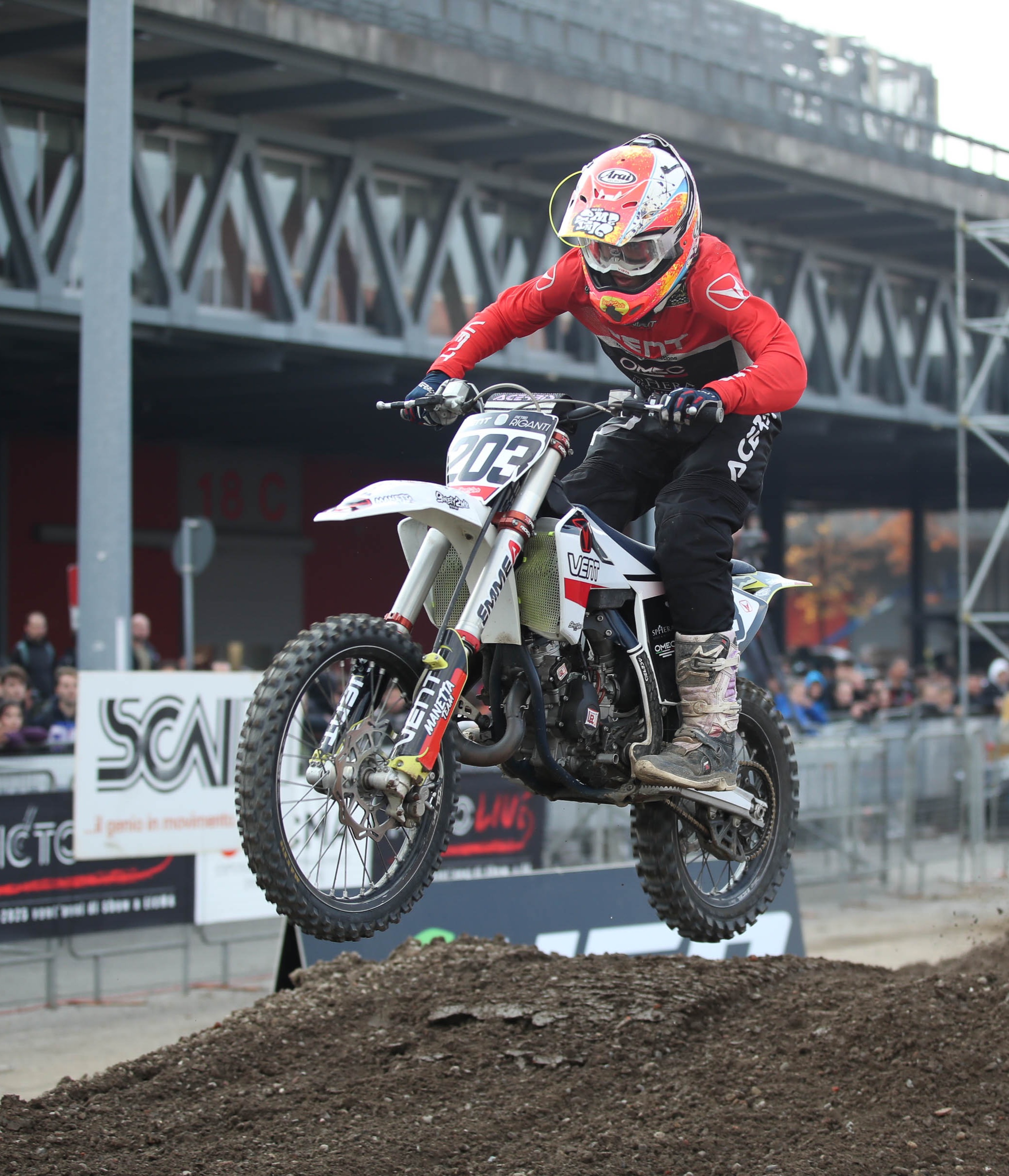 Pietro Riganti vincitore nella classe 85 nella finale di sabato, al Supercross.