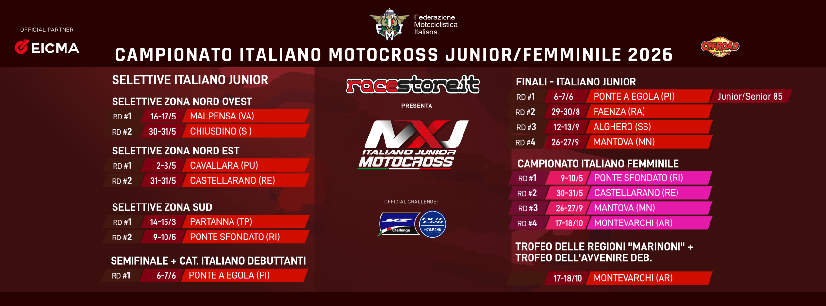 calendario mxjunior 2026