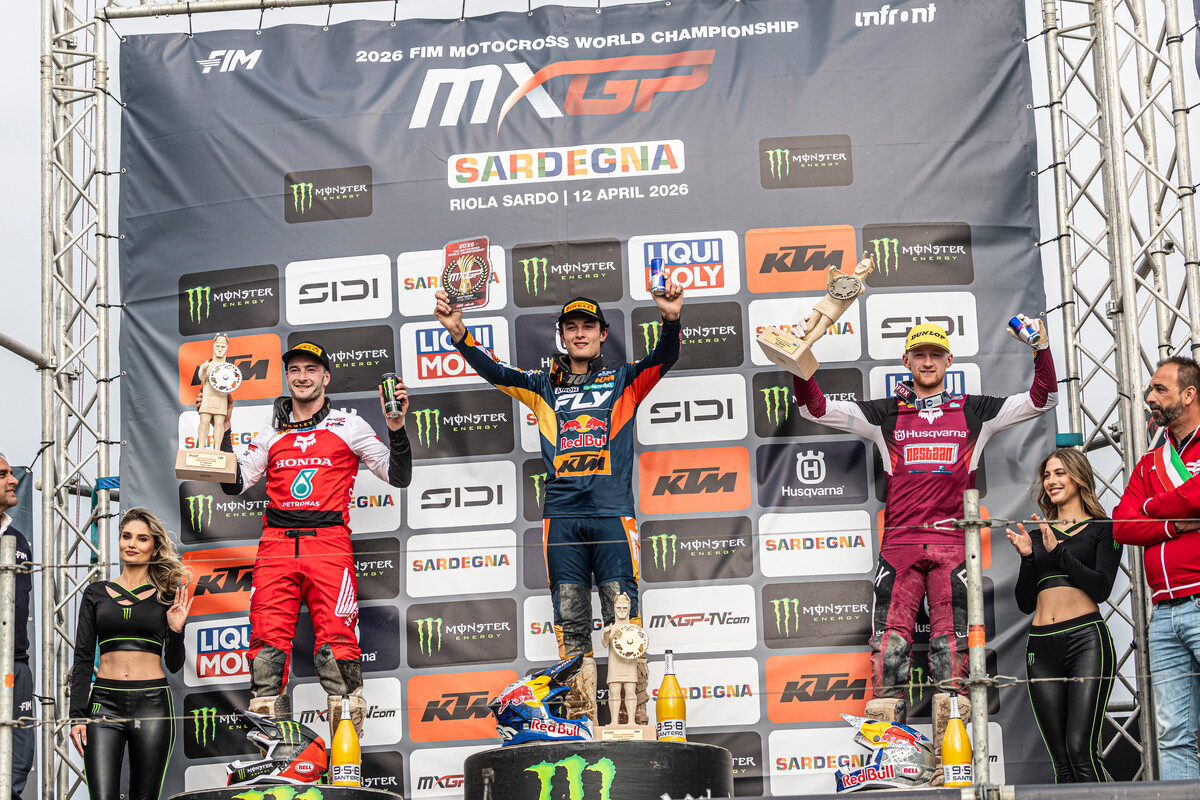 Il podio MXGP del GP di Sardegna