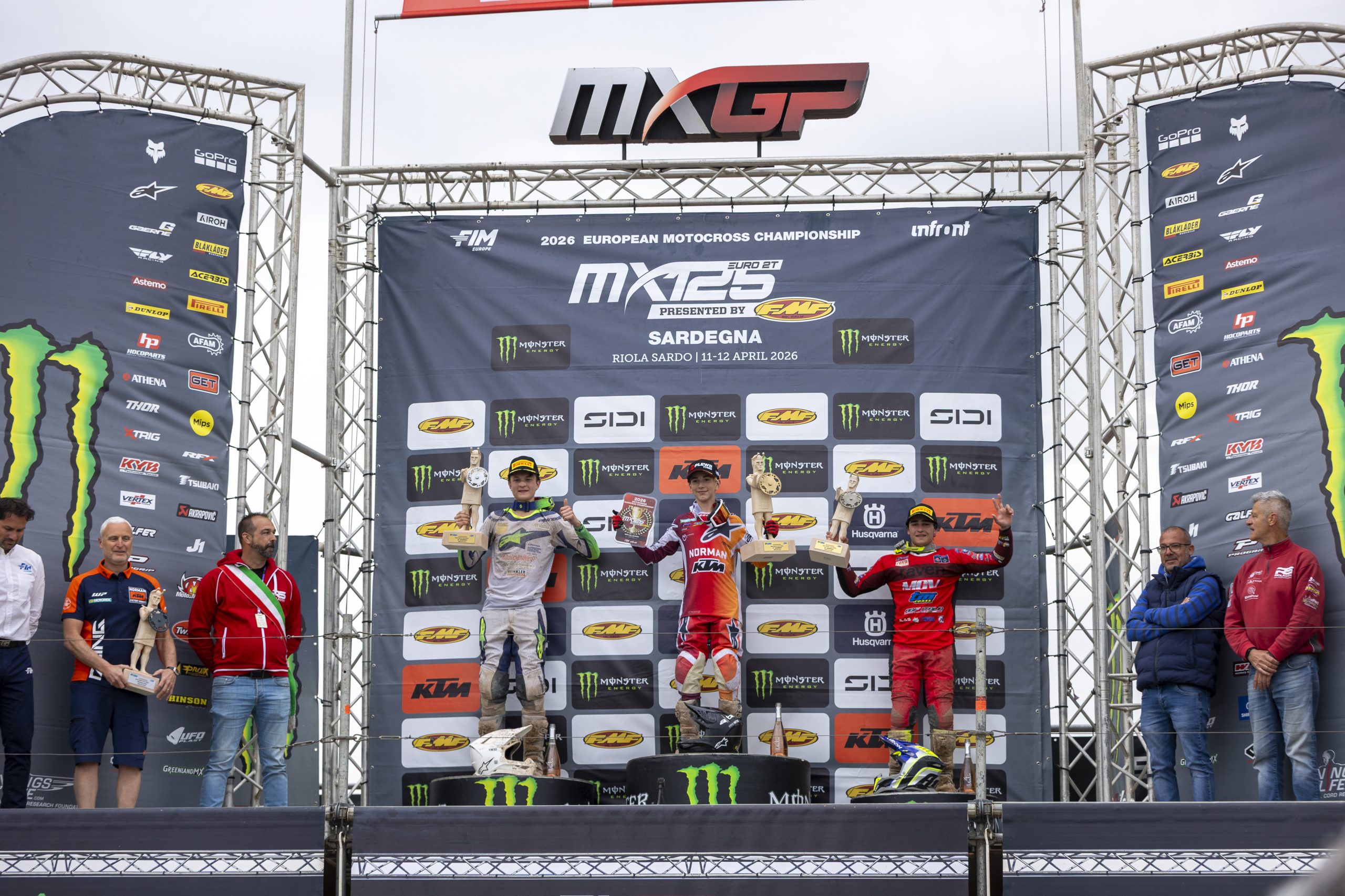 podio EMX125 GP Sardegna