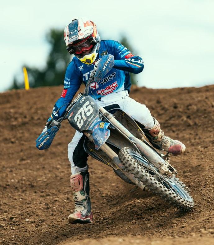 Edoardo Riganti in azione a Jinin durante il Mondiale MX Junior.