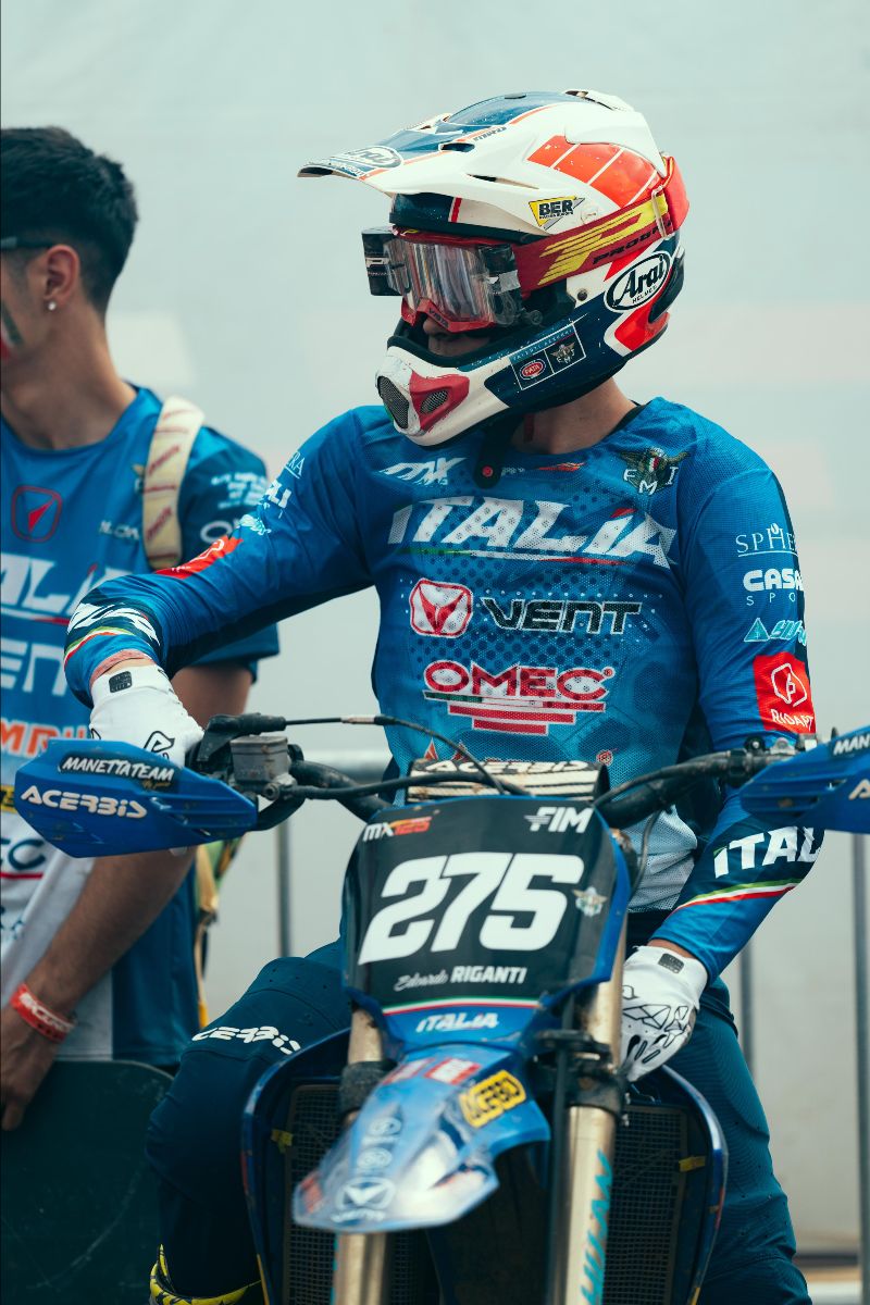 Edoardo Riganti in azione a Jinin durante il Mondiale MX Junior.